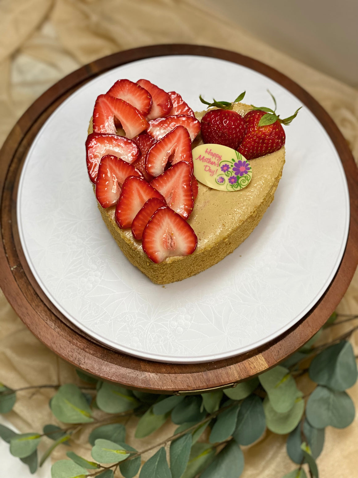 *** Mother's Day Special - 6" Heart-Shaped Strawberry Jasmine Cheesecake